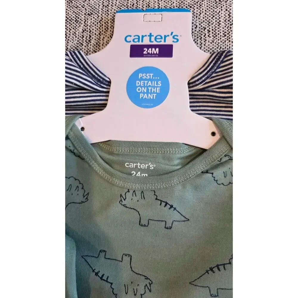 NWT 100% Cotton Carter's Dinosaur 3-Piece Outfit Set - Size 24mos